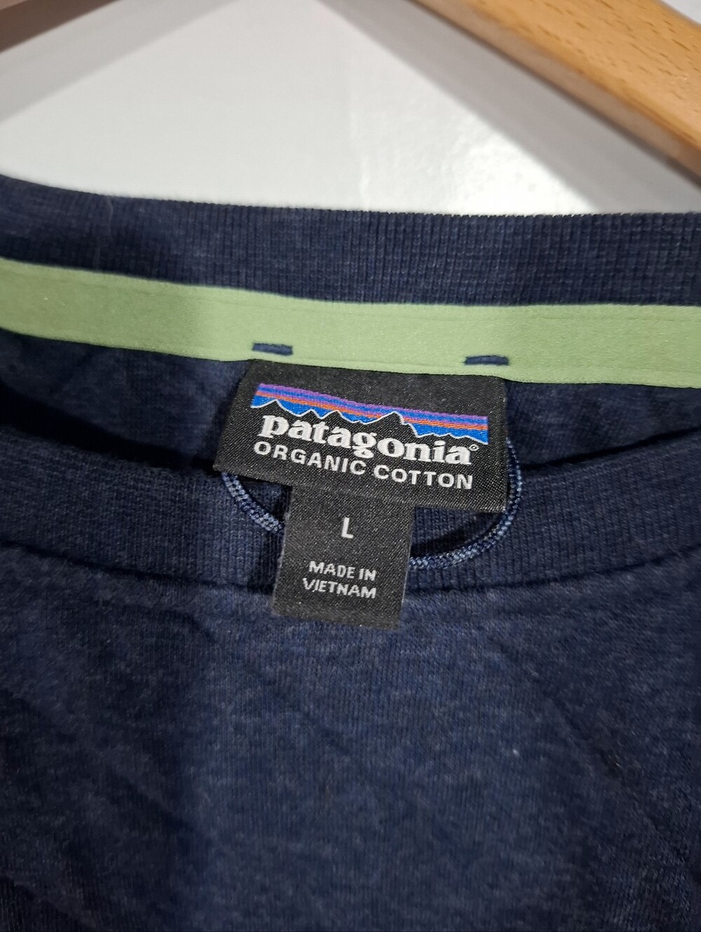 Patagonia Work Wear Women's Quilted Crewneck Sweatshirt Navy Organic Cotton Sz L - Picture 5 of 13